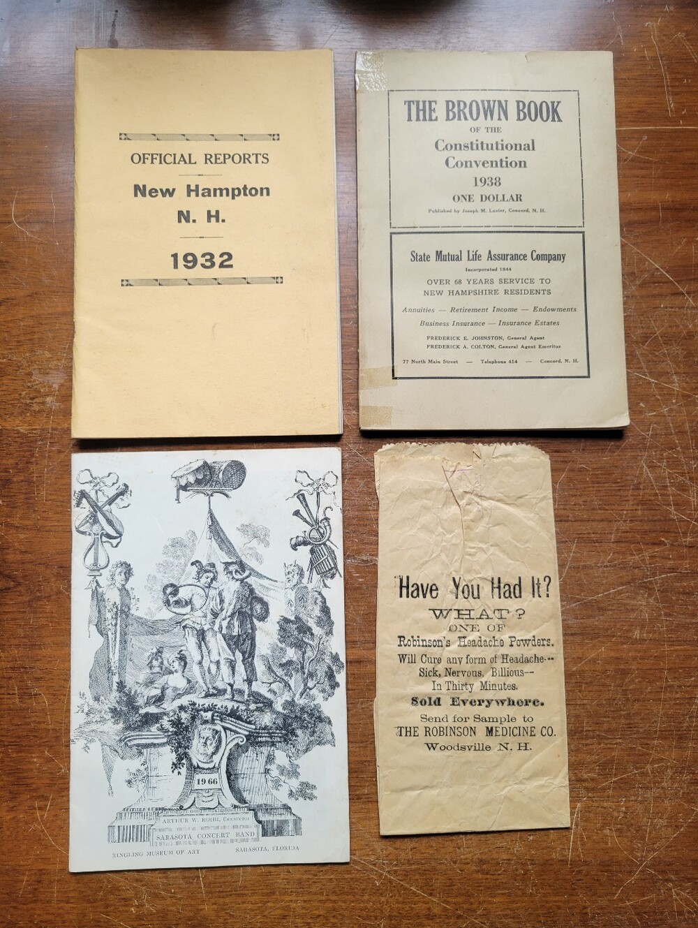 Vintage Emphera Lot New Hampshire, Ringling Museum Of Art, Etc...